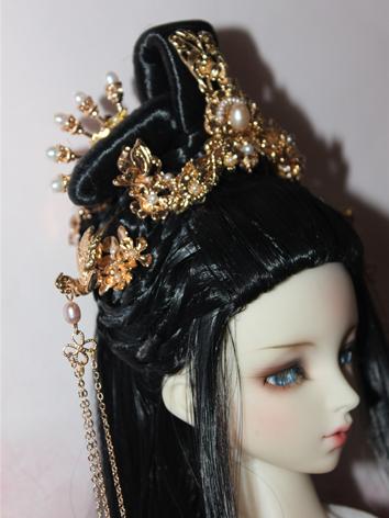 BJD Wig Black Long Hair Anc...