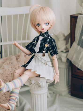 BJD Clothes Girl/Female Black/Red Shirt and Skirt Outfit for MSD/SD Size Ball-jointed Doll