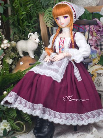 BJD Clothes Girl/Female Red/Dark Blue/Black Dress Outfit Suit for YOSD/MSD/SD Size Ball-jointed Doll