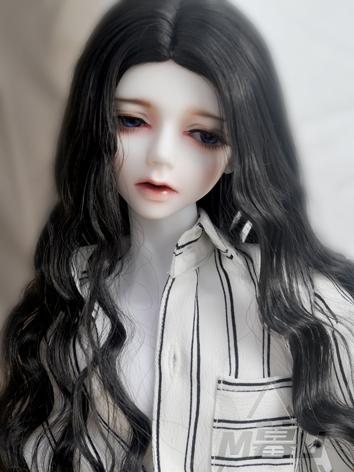 BJD Wig Boy Wig Gold/Black Long Curly Hair for SD/MSD Size Ball-jointed Doll