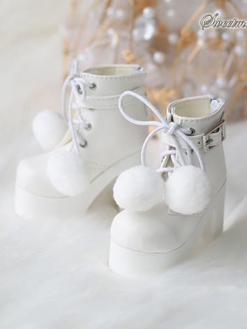 Bjd 1/4 Girl Shoes White Hi...