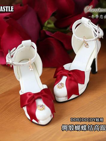 Bjd 1/3 Girl Shoes White/Bl...