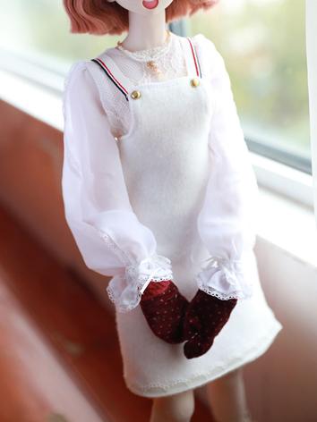 BJD Girl White Dress for SD...