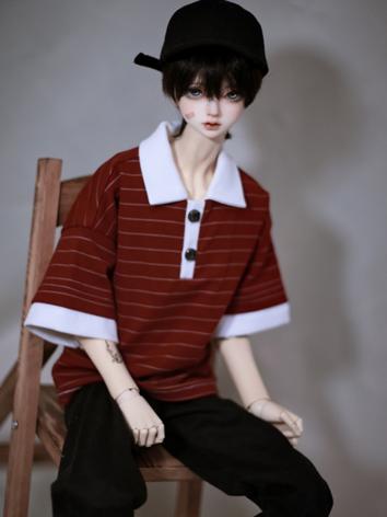 BJD Clothes Black/Red Strip...
