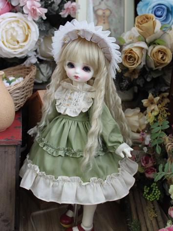BJD Clothes Girl Green Western Style Dress for SD/MSD/YOSD Size Ball-jointed Doll