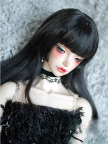 BJD Wig Girl Black Straight...