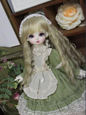 BJD Clothes Girl Green Western Style Dress for MSD/YOSD Size Ball-jointed Doll