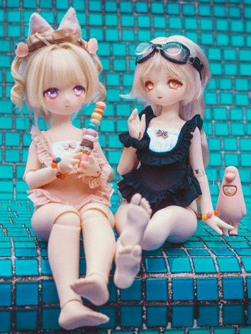 BJD Clothes Female/Girl Pink/Black One-piece for MSD/MDD/SD Size Ball-jointed Doll