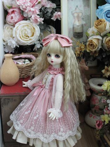 BJD Clothes Girl Pink Western Style Dress for SD/MSD/YOSD Size Ball-jointed Doll