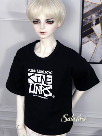 BJD Clothes Boy Black T-shi...