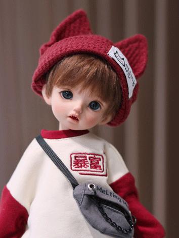 BJD Hat Girl/Boy Black/Red ...