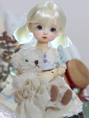 BJD Wig Girl Light Gold Bun...