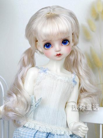 BJD Wig Girl Yellow/Pearl Double Bunches Hair 1/3 1/4 1/6 Wig for SD/MSD/YSD Size Ball-jointed Doll