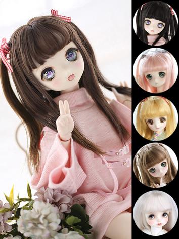 BJD Wig Girl Black/Brown Hair for SD/MSD/YOSD Size Ball-jointed Doll