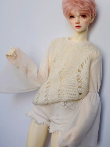 BJD Clothes Beige Hollow St...