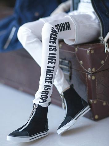 BJD Black/White Long Socks for SD/70cm Size Ball-jointed Doll