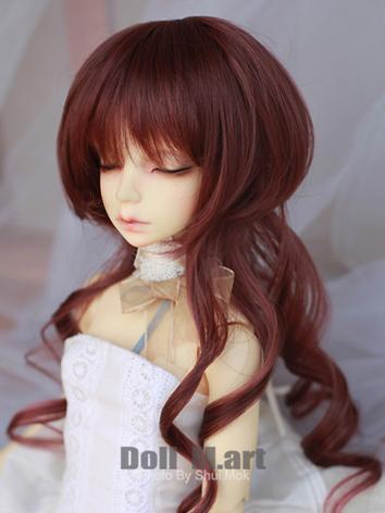 BJD Wig Reddish Brown Long ...