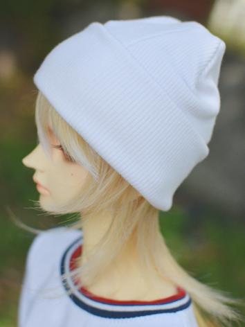 BJD Hat White/Black Threade...