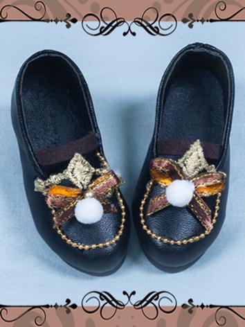 BJD Shoes Black Leather Shoes (Sveti) for MSD Size Ball-jointed Doll