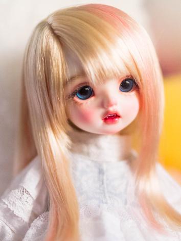 BJD Wig Girl Golden Pink Mi...