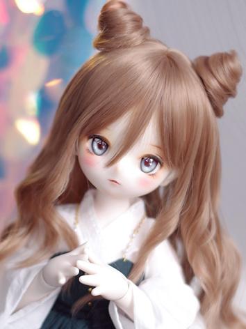 BJD Wig Girl Double Bun Lon...