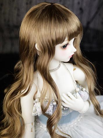 BJD Wig Girl Brown Curly Ha...