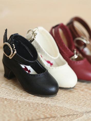 BJD Shoes Buckle High Heel Leather Shoes for YOSD/MSD Size Ball-jointed Doll