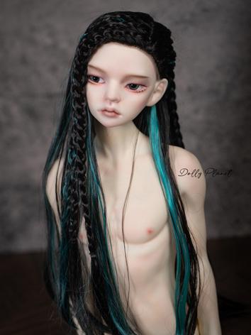 BJD Wig Green&Black Long Br...