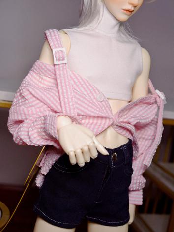 BJD Clothes Pink/Blue Shirt...