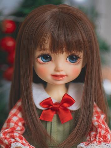 BJD Wig Girl Dark Brown Lon...