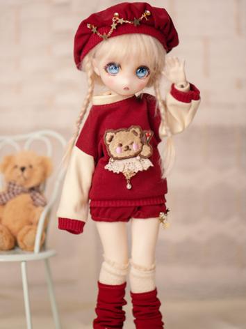 BJD Clothes Red Sleepy Bear...