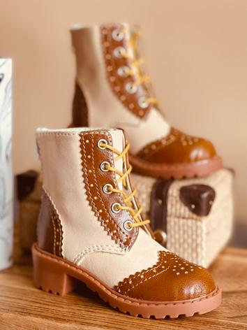 BJD Shoes Brown&White Vinta...