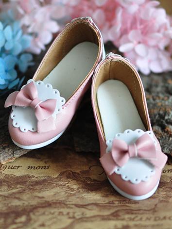 BJD Shoes Pink Bowknot Flat...