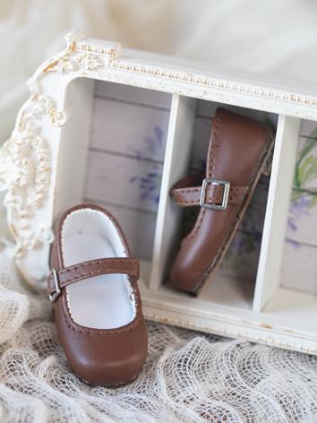 BJD Shoes Square Toe Leather Shoes for YOSD Size Ball-jointed Doll