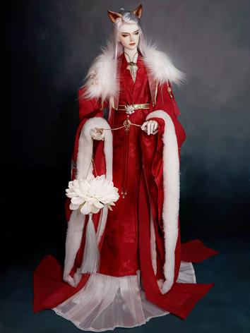 BJD Clothes Red Ancient Costume Set for SD/70cm/75cm Size Ball-jointed Doll