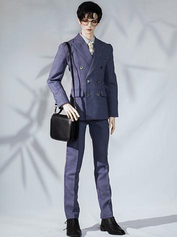 BJD Clothes Blue Double Bre...
