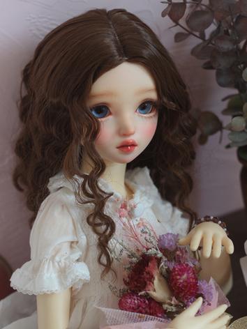 BJD Wig Dark Brown Long Cur...