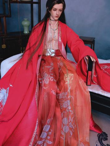 BJD Clothes Red Ancient Costume (Huoqilin) for SD/70cm/75cm Size Ball-jointed Doll