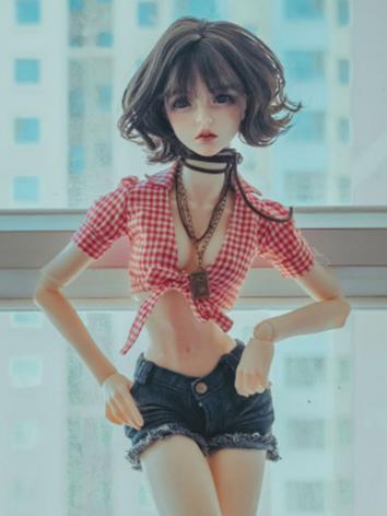 BJD Clothes Plaid Short Shi...