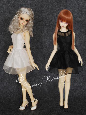 BJD Clothes Black/White Puf...