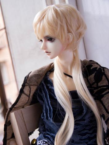 BJD Wig Light Gold Long Cur...