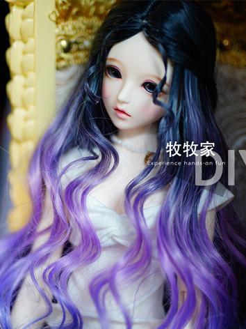 BJD Wig Girl Gradient Curly...