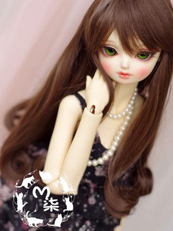 BJD Wig Dark Brown Curly Ha...