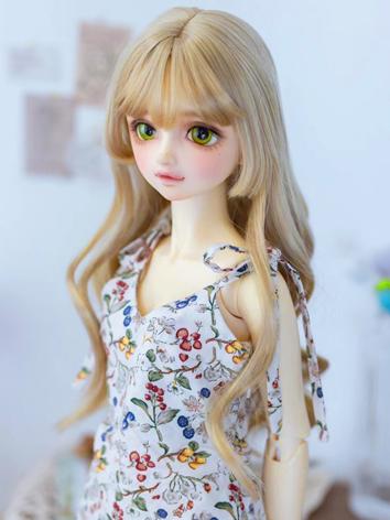 BJD Wig Gold/Brown Long Cur...