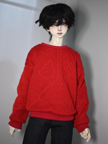 BJD Clothes Red Textured Kn...