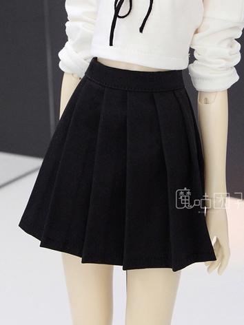 BJD Clothes Black Pleated S...