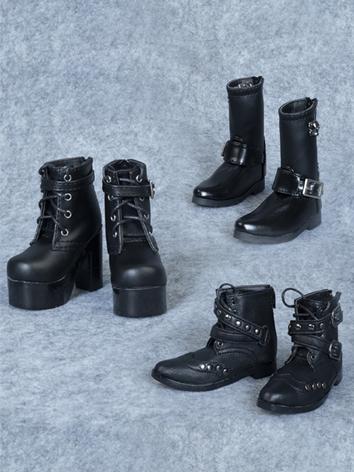 BJD Shoes Black Short Boots for SD/MSD Size Ball-jointed Doll