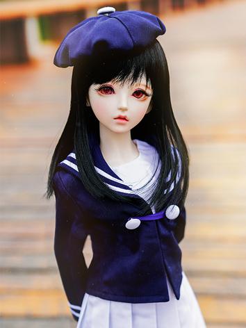 BJD Wig Girl Black Hair for...