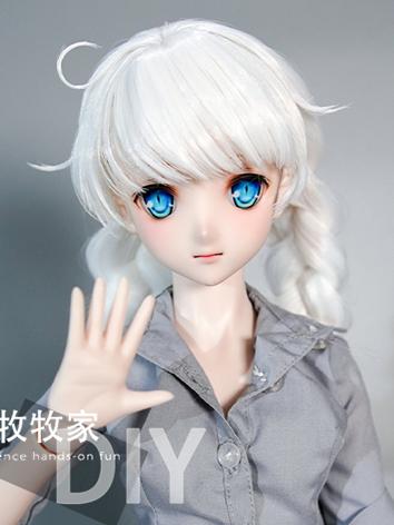 BJD Wig White Double Ponyta...