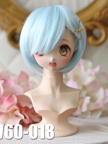 BJD Wig Blue/Pink/Light Gol...